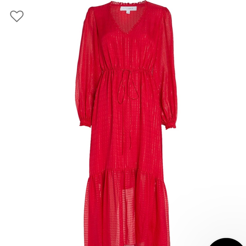NEW Intermix Gianna Striped Silk Midi Dress